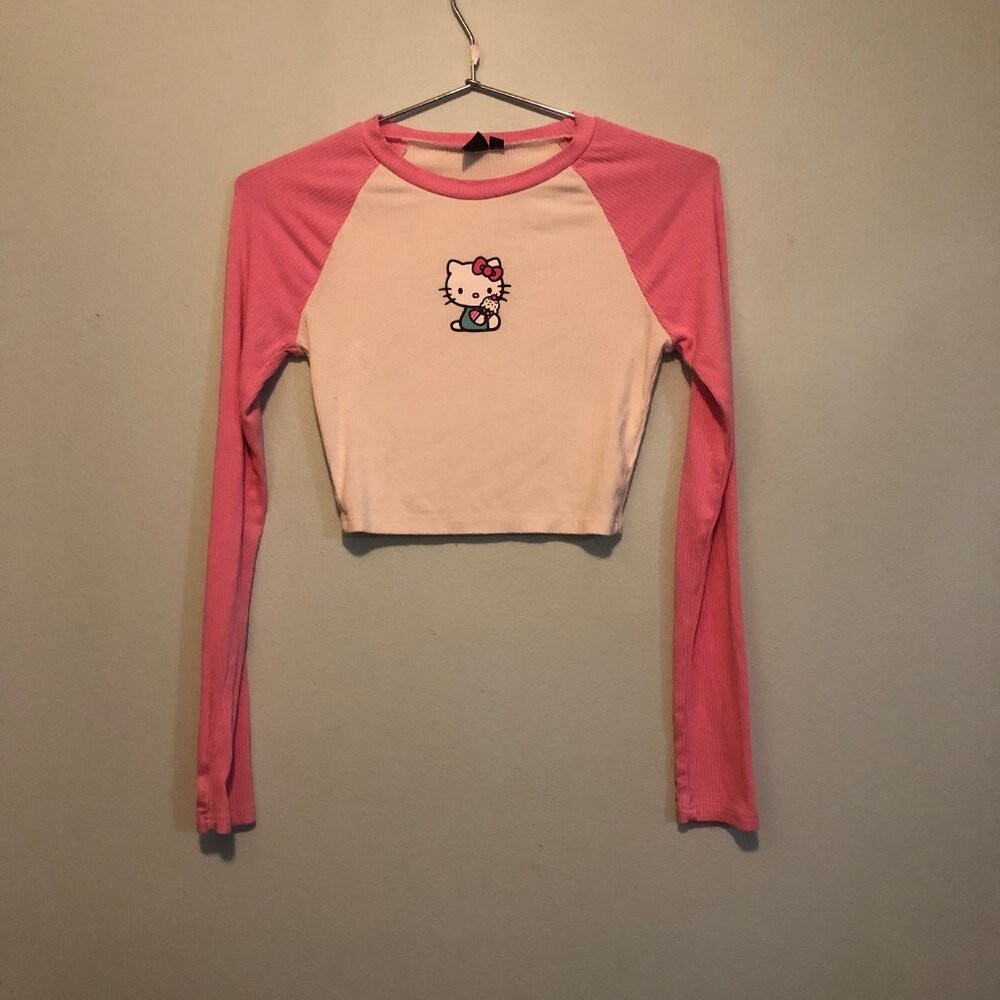 Hello Kitty --*  Long Sleeve Short Waist Top Girls size XS